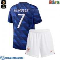 Fotballdrakt Barn Frankrike Ousmane Dembele #7 Hjemmedraktsett VM 2026 Kortermet (+ Korte bukser)